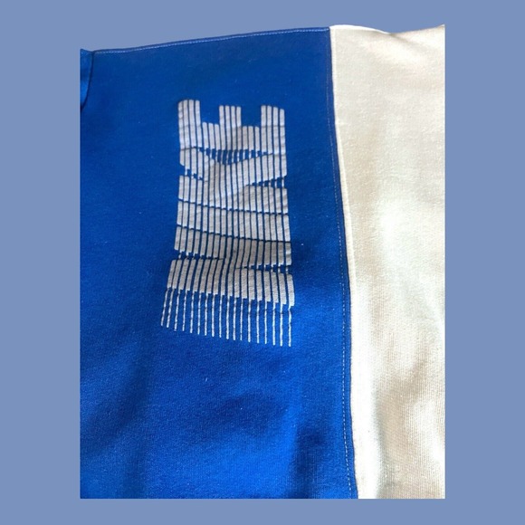 Vintage Nike 1/4 Zip Up Jacket Spell out Sweatshirt Blue/White Block Grey Tag - Picture 4 of 8